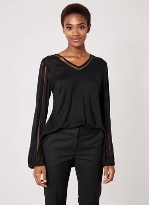 Tricou mâneci lungi mâneci lungi negru AKELA KEY femeie