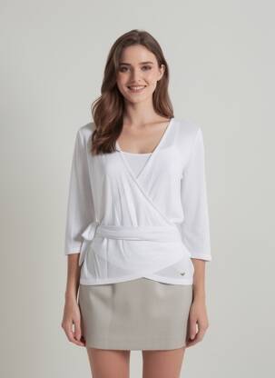 Cardigan petrecut mâneci 3/4 alb LPB LES PETITES BOMBES  femeie