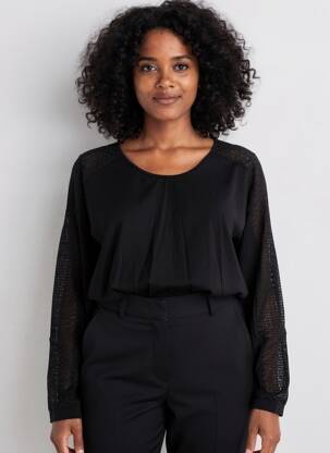 Top mâneci lungi mâneci lungi negru YERSE femeie
