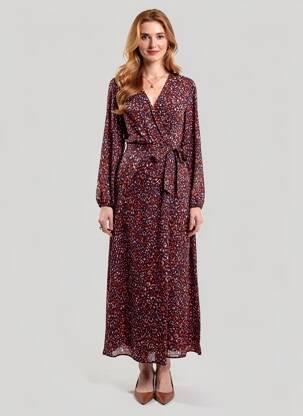 Rochie lungă mâneci lungi mâneci lungi negru LILIE ROSE femeie