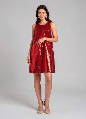 Rochie scurtă fără mâneci fără mâneci roșu MODETROTTER femeie