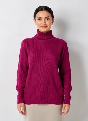 Pulover cu guler înalt croială cambrată mâneci lungi violet MKT STUDIO femeie