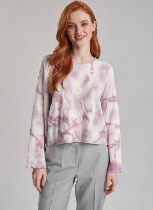 Pulover croială dreaptă mâneci lungi violet BERENICE femeie
