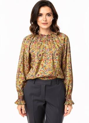 Bluză țesătură poplin mâneci lungi verde MKT STUDIO femeie
