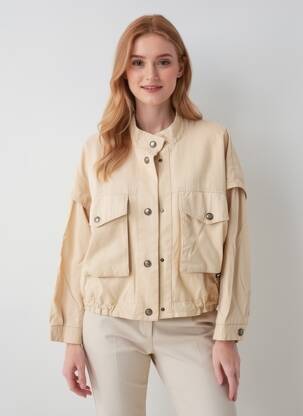 Jachete casual guler rotund bej OOF WEAR femeie