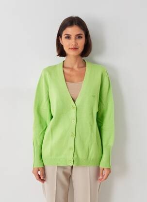 Vestă cu mâneci lungi croială cambrată verde ROSEANNA femeie