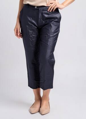 Pantalon 7/8 închidere cu fermoar sub clapetă cu nasturi mărime normală albastru ROSEANNA femeie