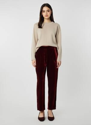 Pantalon drept talie elastică mărime normală roșu HOD femeie