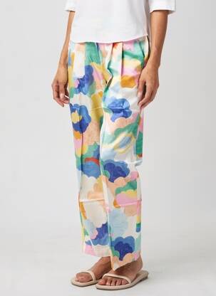 Pantalon drept țesătură poplin mărime normală albastru HOD femeie