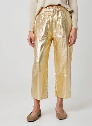 Pantalon 7/8 talie elastică mărime normală auriu HOD femeie