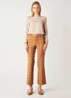 Pantalon drept elasticitate mărime normală maro MKT STUDIO femeie