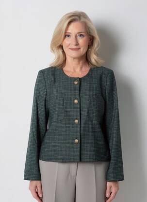 Jachete casual guler rotund verde GEVANA femeie