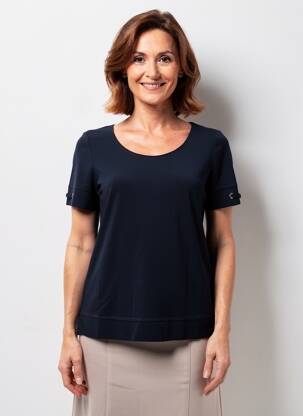 Tricou elasticitate mâneci scurte albastru GEVANA femeie