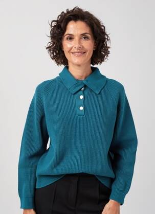 Pulover elasticitate mâneci lungi verde GEVANA femeie