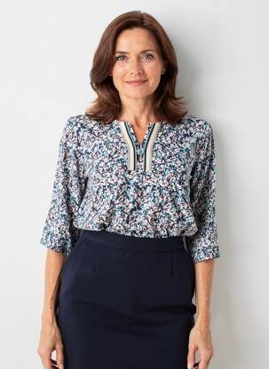 Tricou mâneci 3/4 mâneci 3/4 albastru GEVANA femeie