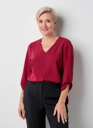 Top elasticitate mâneci 3/4 violet GEVANA femeie