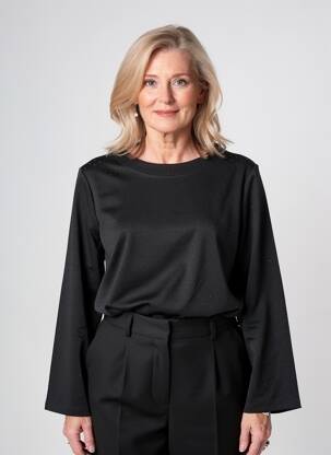 Top mâneci lungi mâneci lungi negru GEVANA femeie