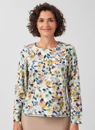 Pulover croială cambrată mâneci lungi bej GEVANA femeie