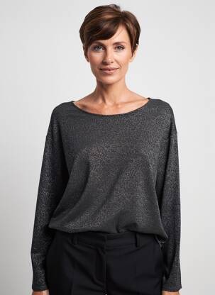Top mâneci lungi mâneci lungi negru GEVANA femeie