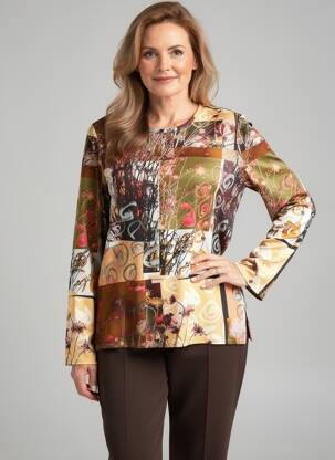 Tricou mâneci lungi mâneci lungi maro GEVANA femeie