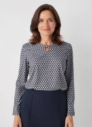 Top mâneci lungi mâneci lungi albastru GEVANA femeie