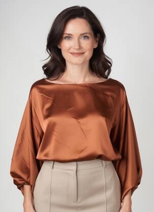 Top mâneci lungi mâneci lungi portocalie GEVANA femeie