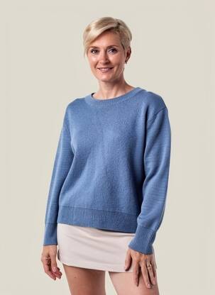 Pulover elasticitate mâneci lungi albastru GEVANA femeie