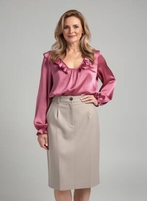 Bluză mâneci lungi mâneci lungi roz GEVANA femeie