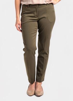 Pantalon slim talie elastică mărime normală verde GEVANA femeie