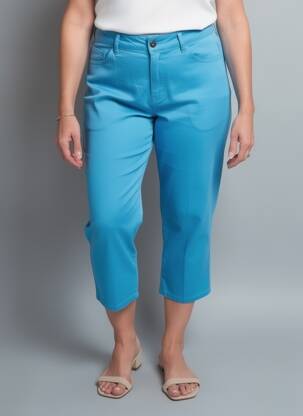 Pantalon trei sferturi elasticitate mărime normală albastru GEVANA femeie