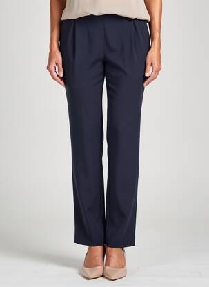 Pantalon slim talie elastică mărime normală albastru GEVANA femeie