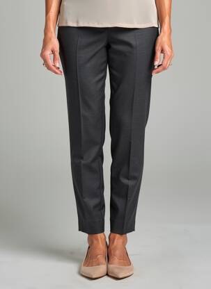Pantalon slim talie elastică mărime normală gri GEVANA femeie