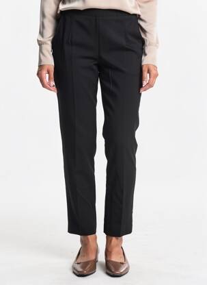 Pantalon slim talie elastică mărime normală negru GEVANA femeie
