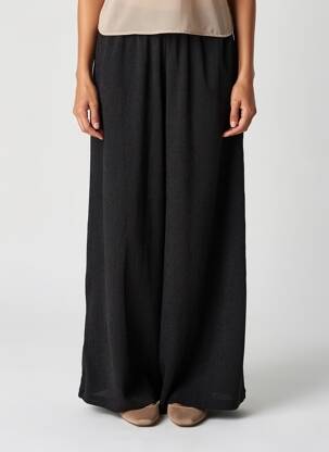 Pantalon larg țesătură crep mărime normală negru LUTHA femeie