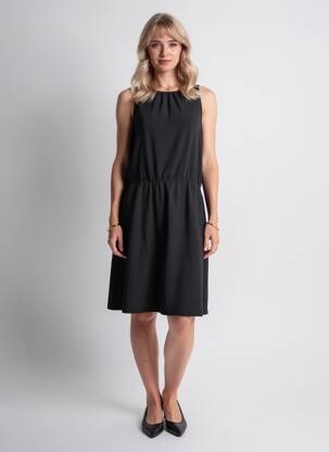 Rochie midi fără mâneci fără mâneci negru LUTHA femeie