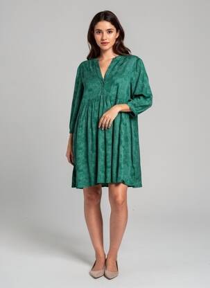 Rochie scurtă mâneci 3/4 mâneci 3/4 verde FIREFLY femeie