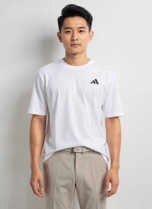 Tricou croială cambrată mâneci scurte alb ADIDAS bărbat