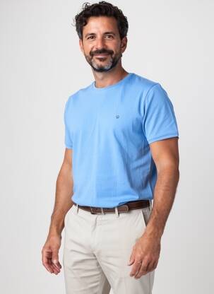 Tricou croială cambrată mâneci scurte albastru BENSON & CHERRY bărbat