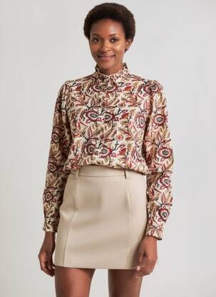Cămașă imprimeu floral mâneci lungi roșu MKT STUDIO femeie