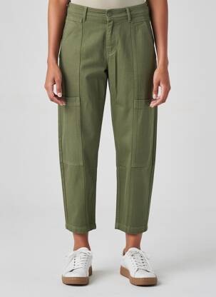 Pantalon 7/8 închidere cu fermoar sub clapetă cu nasturi mărime normală verde FIVE femeie