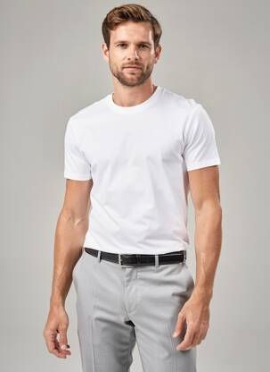 Tricou elasticitate mâneci scurte alb HOM bărbat