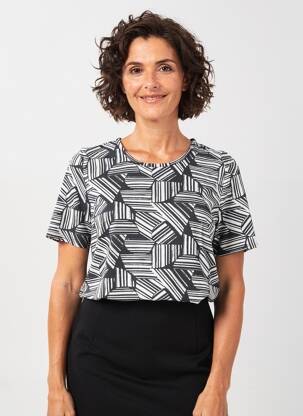 Tricou elasticitate mâneci scurte negru GEVANA femeie