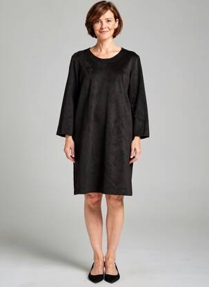 Rochie midi mâneci lungi mâneci lungi negru GEVANA femeie