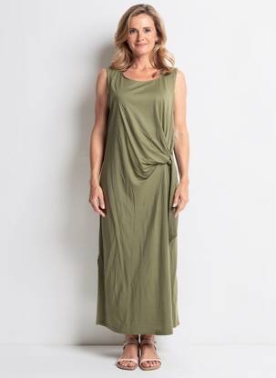 Rochie lungă fără mâneci fără mâneci verde GEVANA femeie