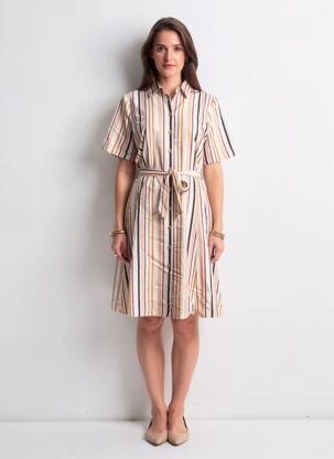 Rochie midi mâneci scurte mâneci scurte bej DIVILUNE femeie