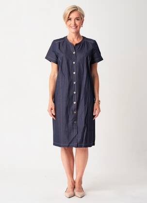 Rochie midi mâneci scurte mâneci scurte albastru GEVANA femeie