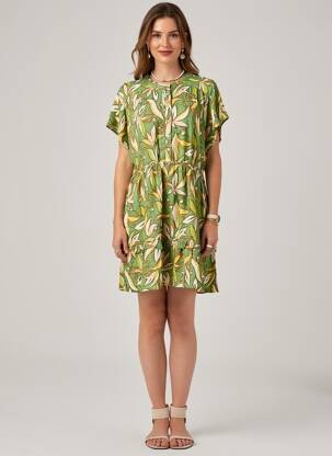 Rochie scurtă mâneci scurte mâneci scurte verde AN' GE femeie