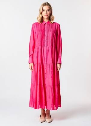 Rochie lungă mâneci lungi mâneci lungi roz GAUDI femeie