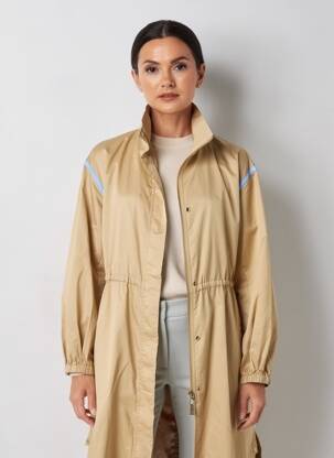 Trench țesătură poplin fără glugă bej LOLA CASADEMUNT femeie