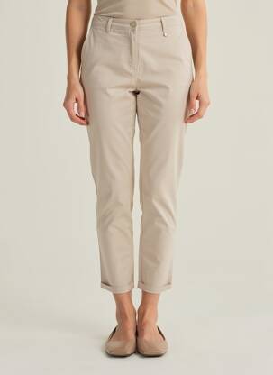 Pantalon 7/8 talie elastică mărime normală bej TONI femeie
